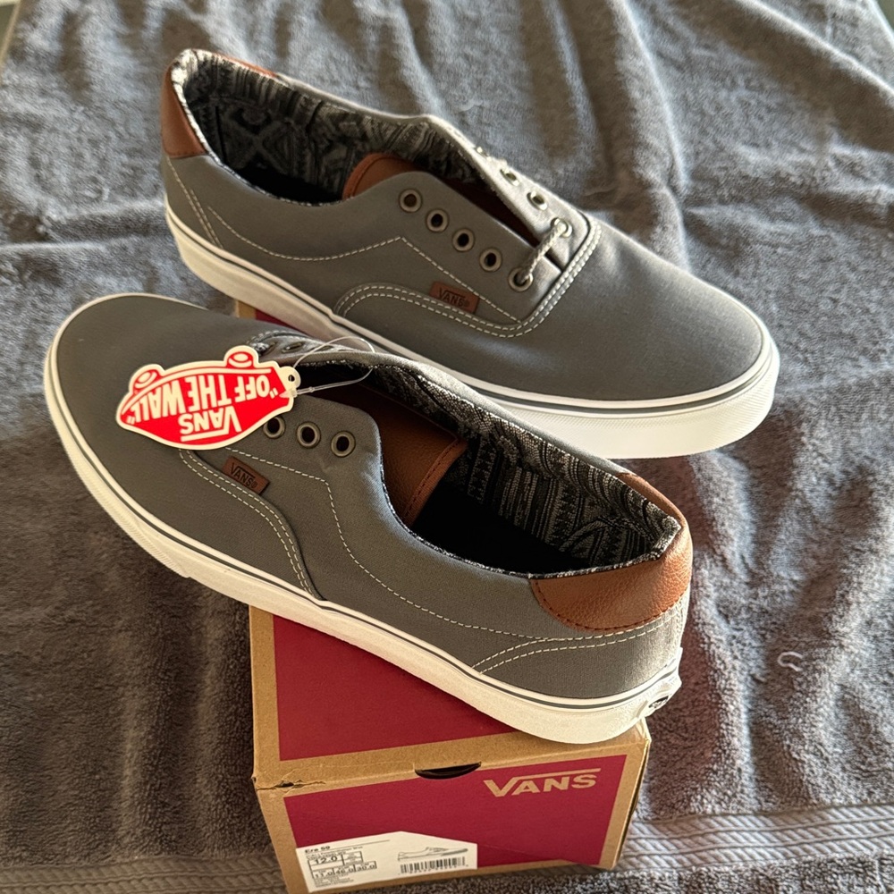 Vans Men's Gray and Brown Era 59 Sneakers